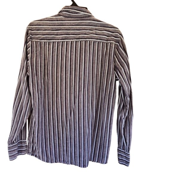 BKE Mens Long Sleeve Button-Up Shirt Striped Pattern 100% Cotton Size M - Picture 4 of 4